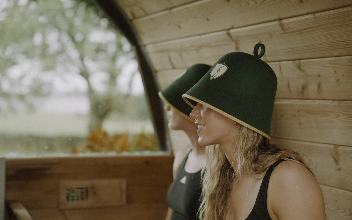 Rí sauna hat brim shading long hair in a hot sauna, protecting your hair in the heat