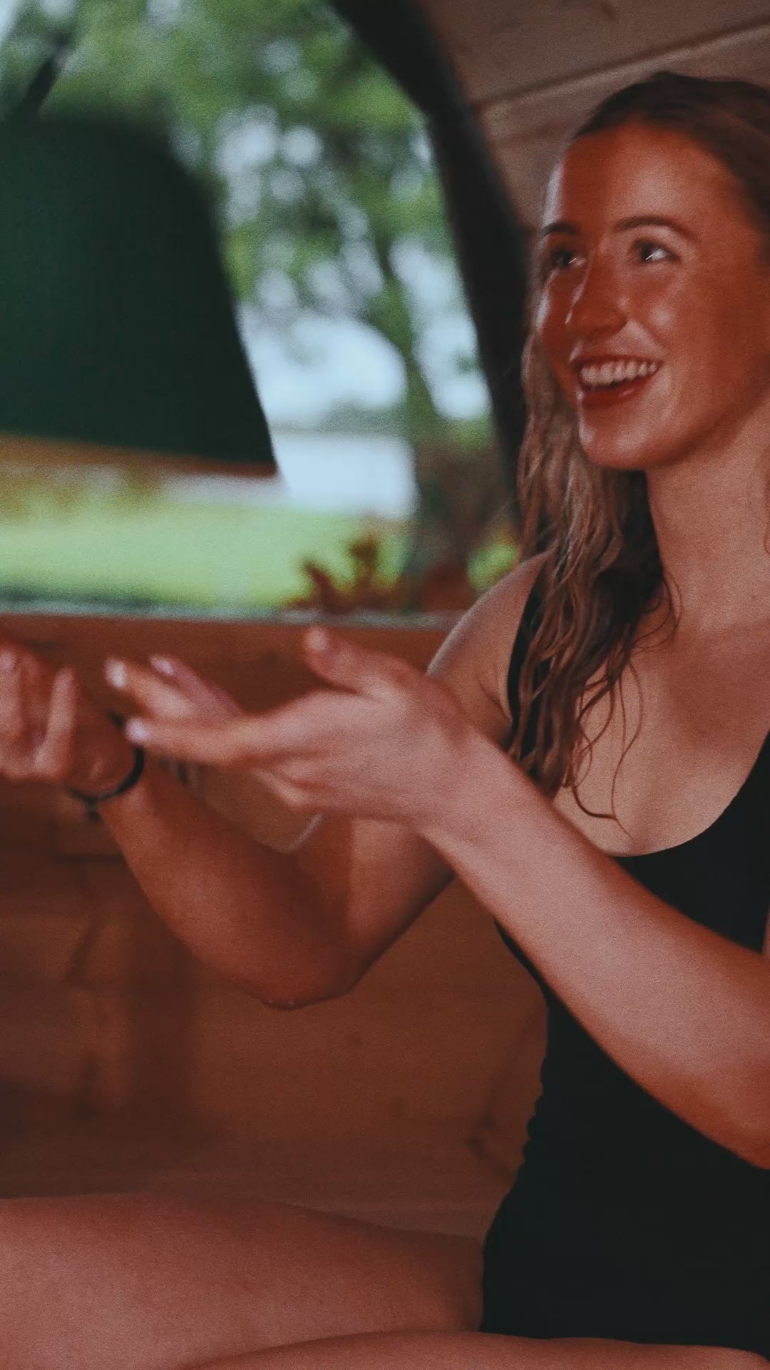 The Rí Sauna Crown handed over and flicked open, shield close-up